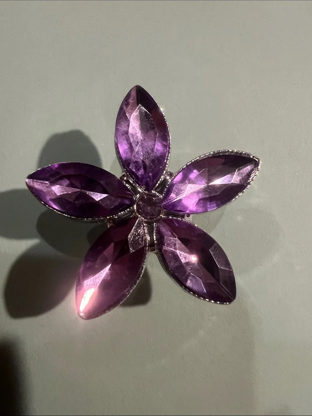 NWOT 4pc Purple Rhinestone flower butterfly crown bear shoe charms